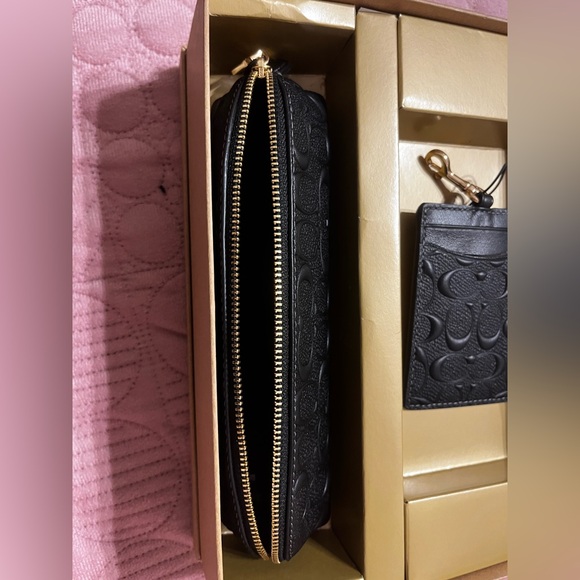 Coach Anna Foldover Clutch Crossbody And Card Case Set Signature CR982 - Picture 6 of 12